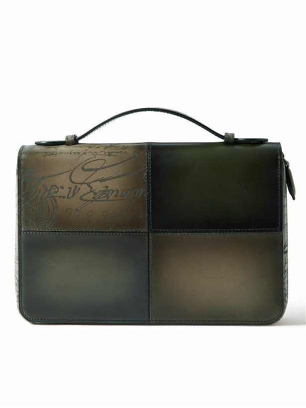 Photo: Berluti - Itauba Scritto Panelled Venezia Leather Pouch