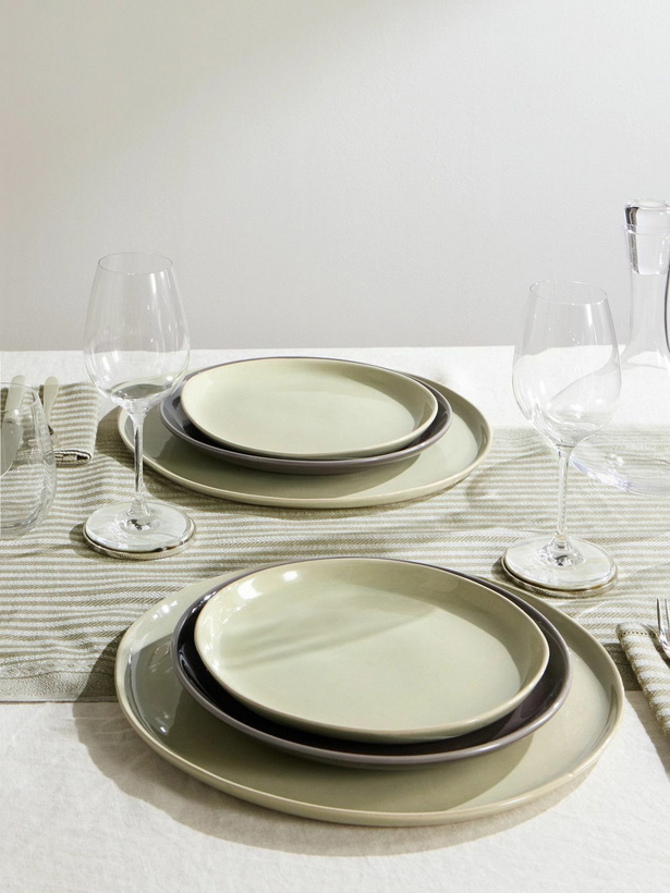 Photo: Brunello Cucinelli - Striped Herringbone Linen Table Runner and Napkins Set