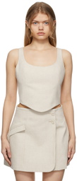 Anna Quan Beige Maya Coset Tank Top