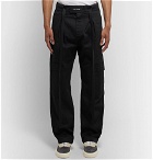 Fear of God - Belted Pleated Cotton-Twill Cargo Trousers - Black