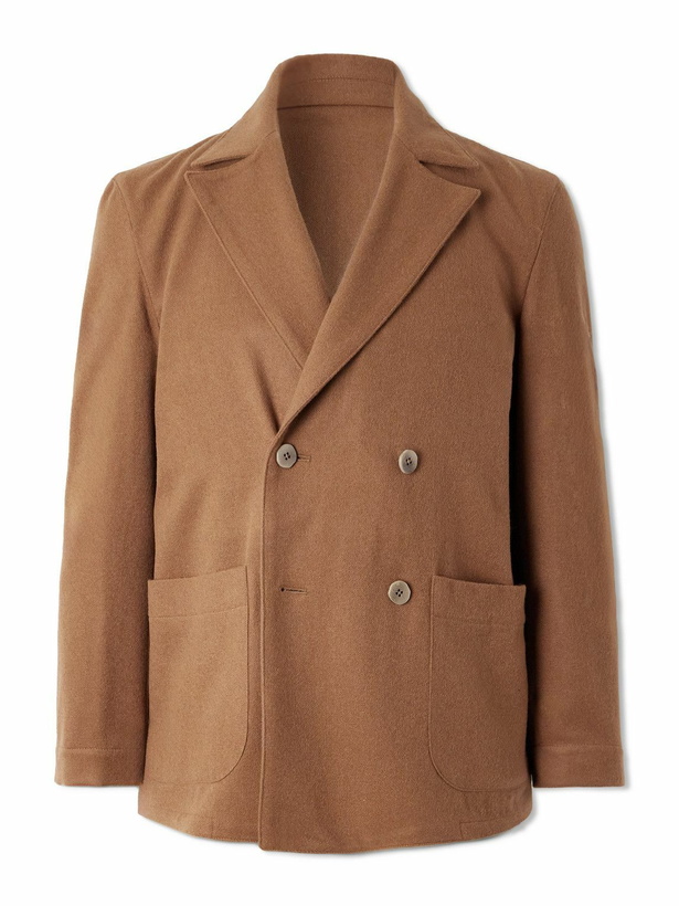 Photo: Stòffa - Double-Breasted Camel Hair Blazer - Brown