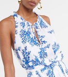 Heidi Klein Little Dix Bay floral linen midi dress