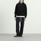 Les Tien Men's Heavyweight Raglan Zip Hoodie in Jet Black