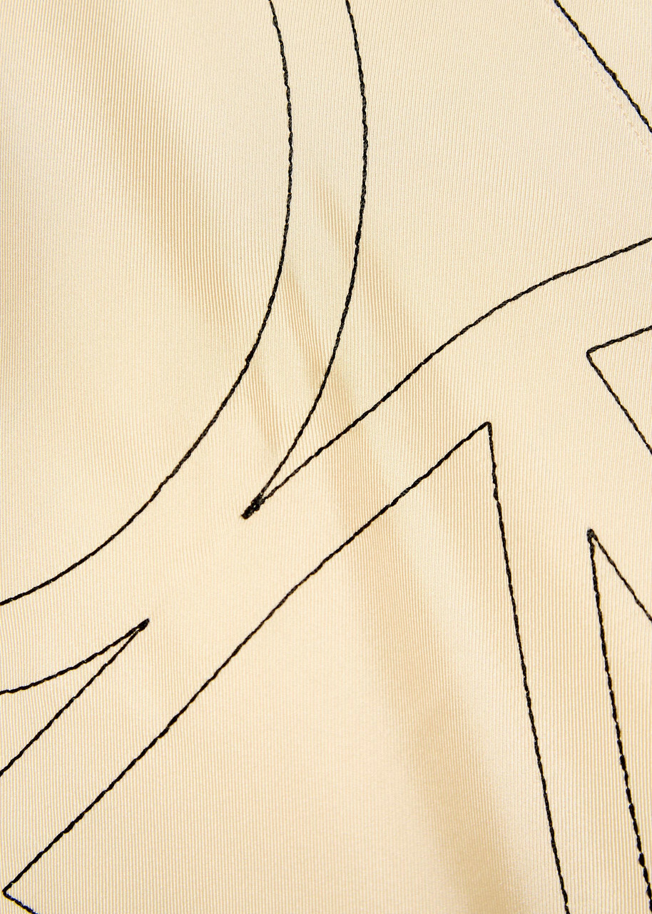 Toteme Logo-monogrammed Silk Shirt Off White