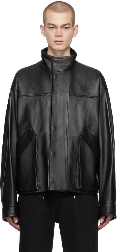Photo: Wooyoungmi Black Leather Jacket