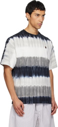 BAPE Black & White Drip Stripe One Point T-shirt