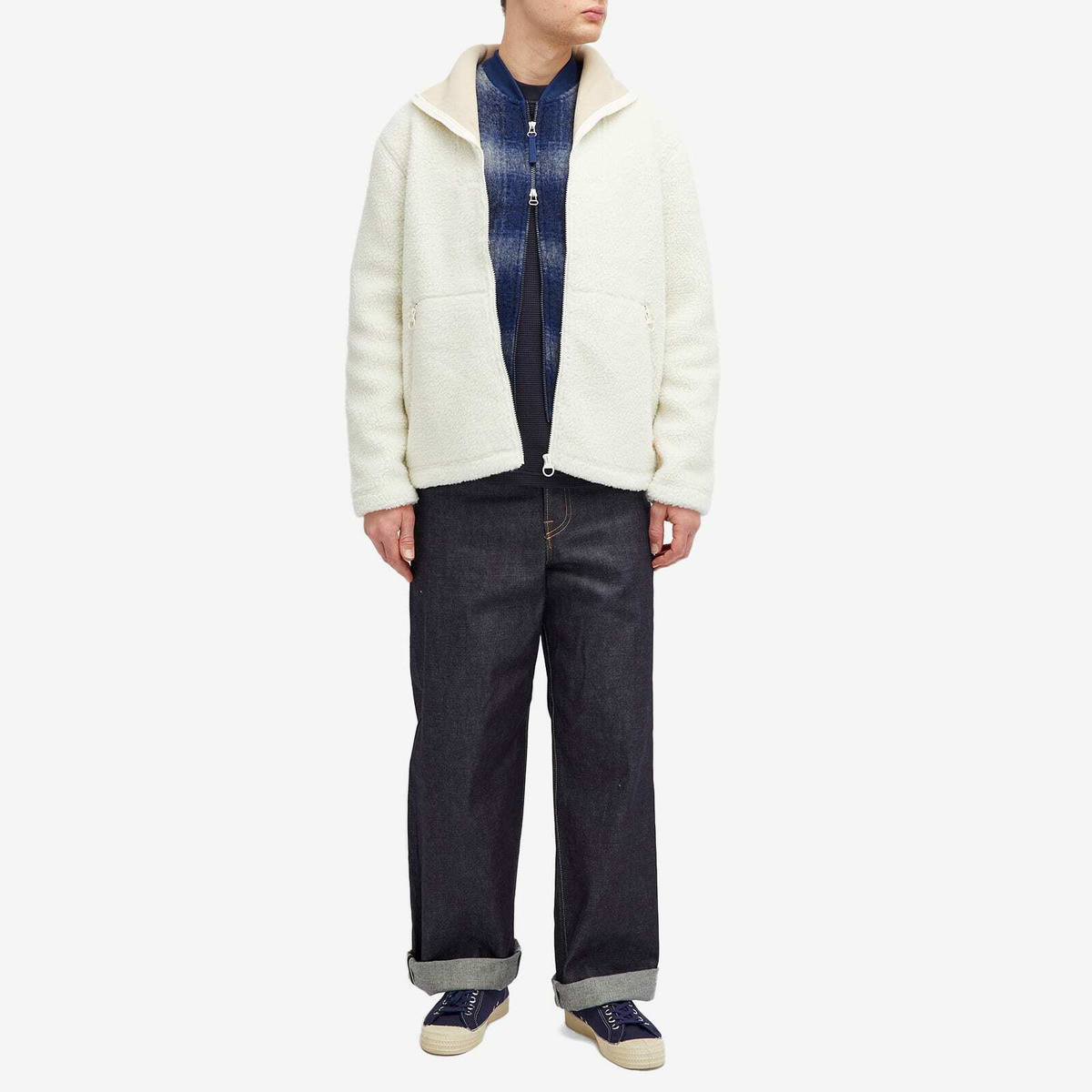Armor-Lux Men's Sherpa Fleece Jacket in Natural