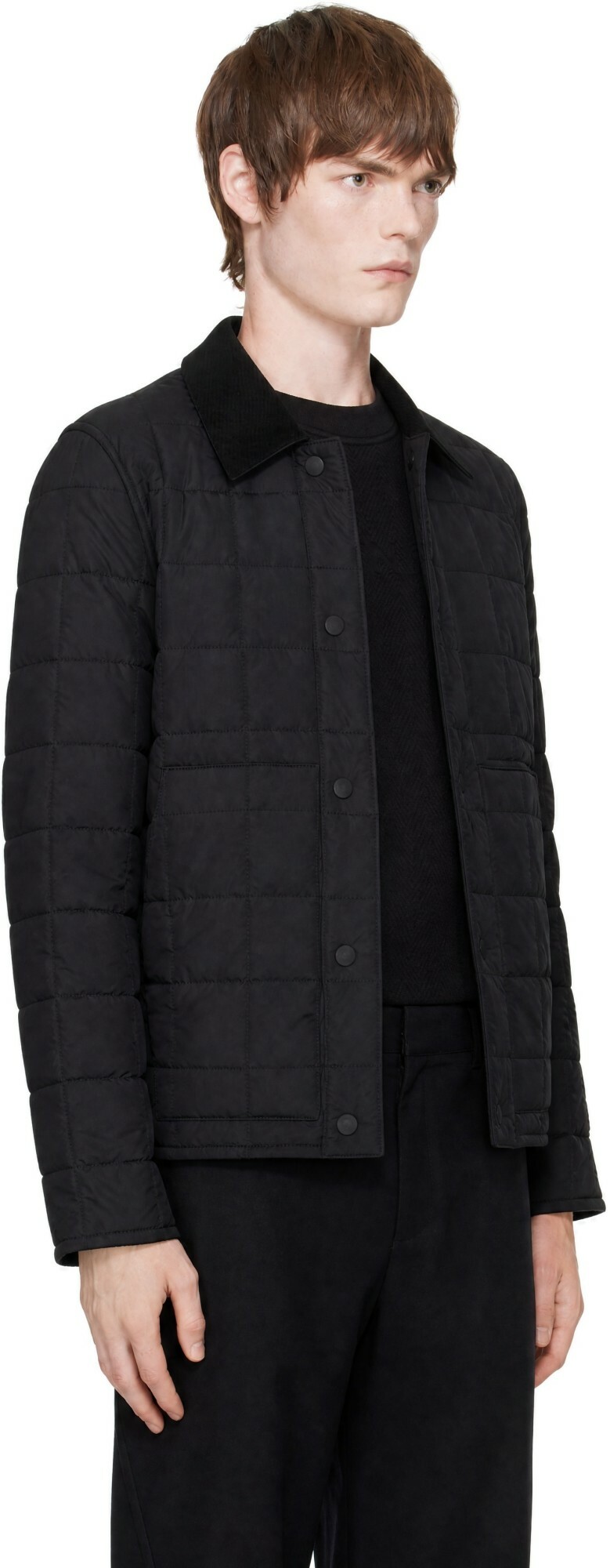 Givenchy Black Couture Seam Quilted 'Givenchy Paris' Jacket