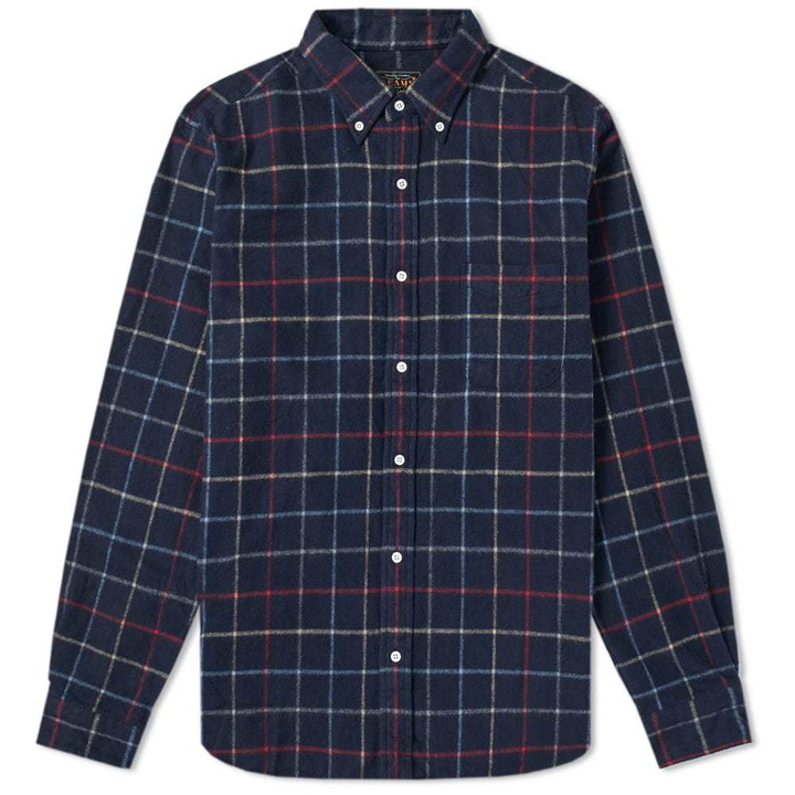 Photo: Beams Plus Button Down Shaggy Pen Shirt Blue