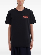 Marni Black Logo Patch Cotton T-Shirt