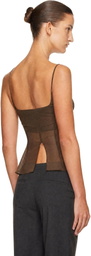 St. Agni Brown Stretch Silk Camisole