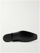 George Cleverley - Croc-Effect Leather Backless Loafers - Black