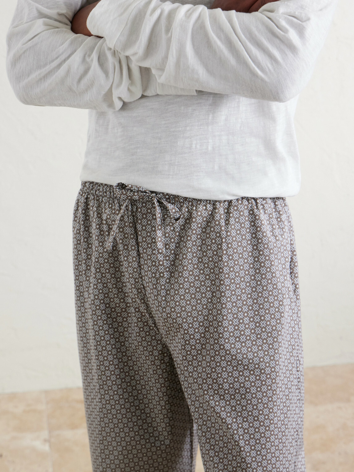 Derek Rose - Ledbury 96 Printed Cotton-Poplin Pyjama Trousers - Brown