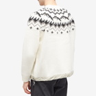 And Wander Men's Lopi Fair Isle Crew Knit in Off White