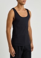 Dries Van Noten Holly Ribbed Jersey Vest Navy