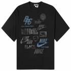 Comme des Garçons Men's x Nike Oversized Logos Print T-Shirt in Black