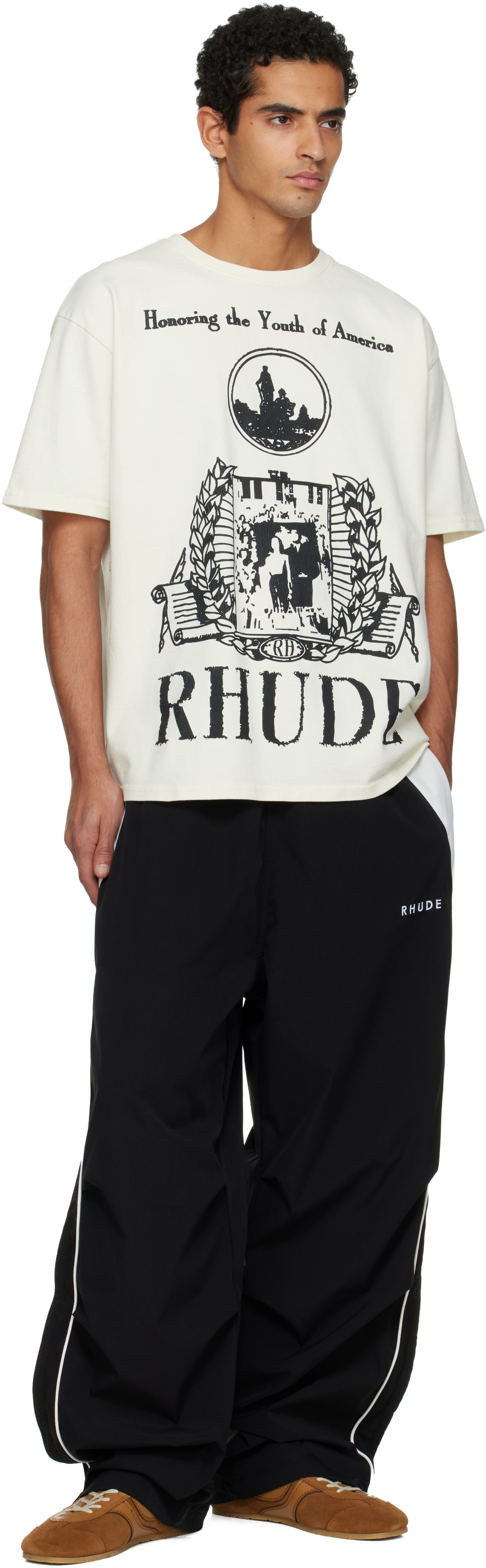Rhude Black Ramona Piping Track Pants