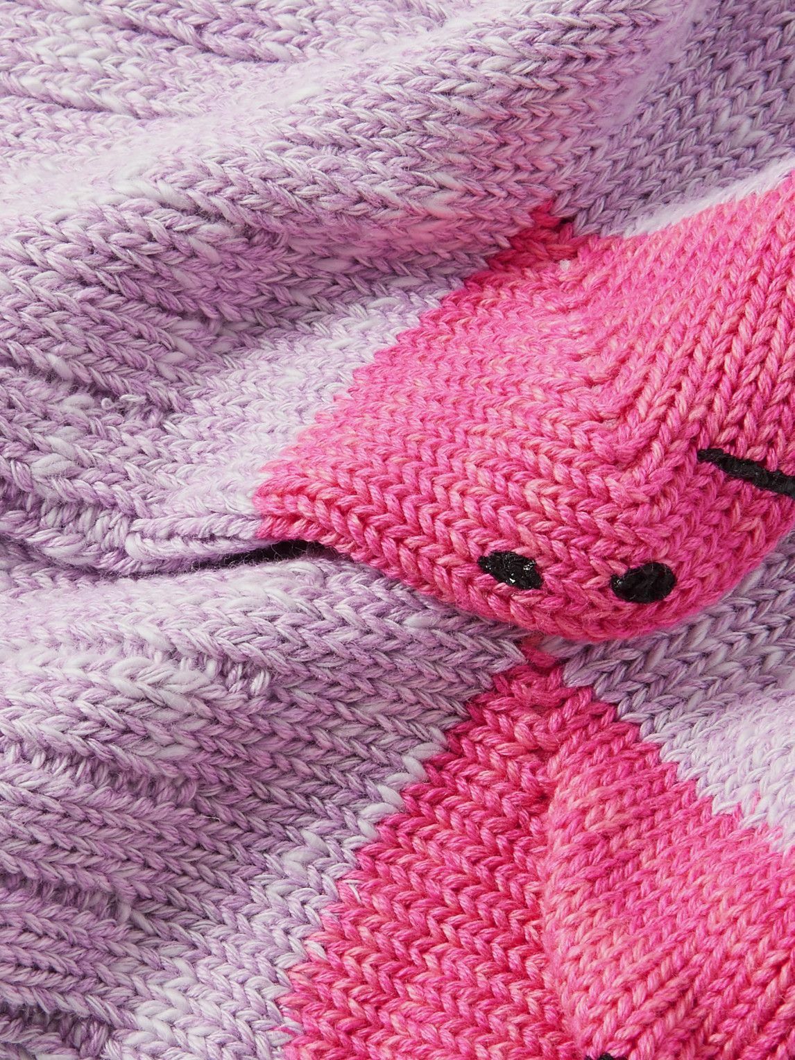 KAPITAL - Happy Heels Striped Ribbed Cotton-Blend Socks