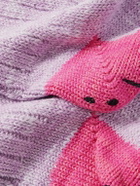 KAPITAL - Happy Heels Striped Ribbed Cotton-Blend Socks