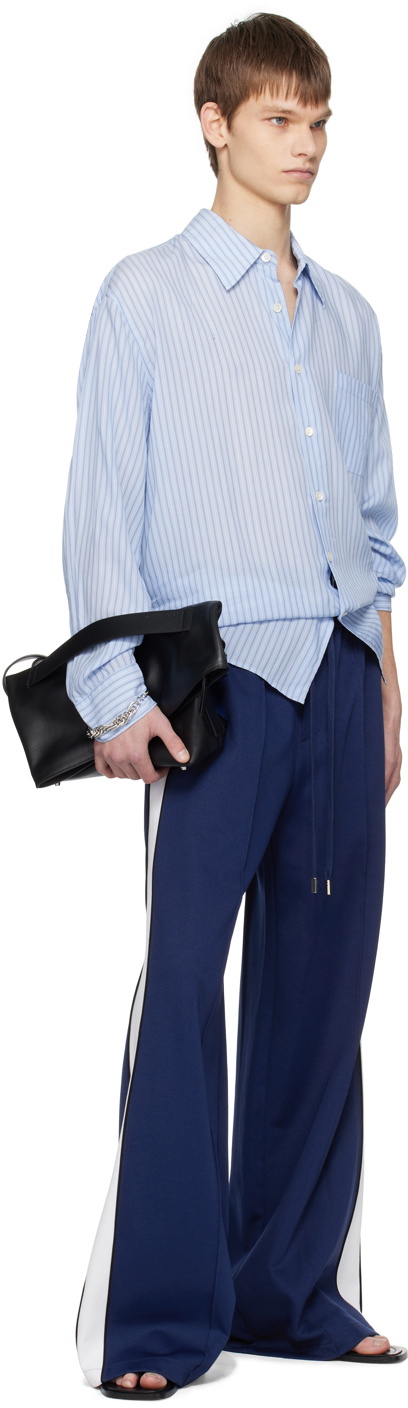 System Blue Piping Track Pants