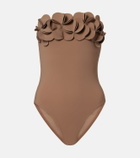 Karla Colletto Tess floral-appliqué swimsuit