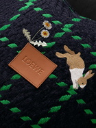 LOEWE - Suna Fujita Logo-Appliquéd Embroidered Checked Wool-Blend Pillow