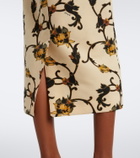 La DoubleJ Printed wool-blend cady pencil skirt