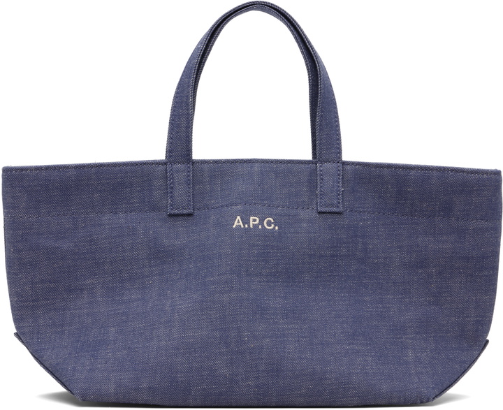 Photo: A.P.C. Blue 'Le Drummer' Toile Small Tote