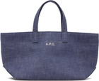A.P.C. Blue 'Le Drummer' Toile Small Tote