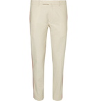 Valentino - Striped Slub Cotton Trousers - Men - Ecru