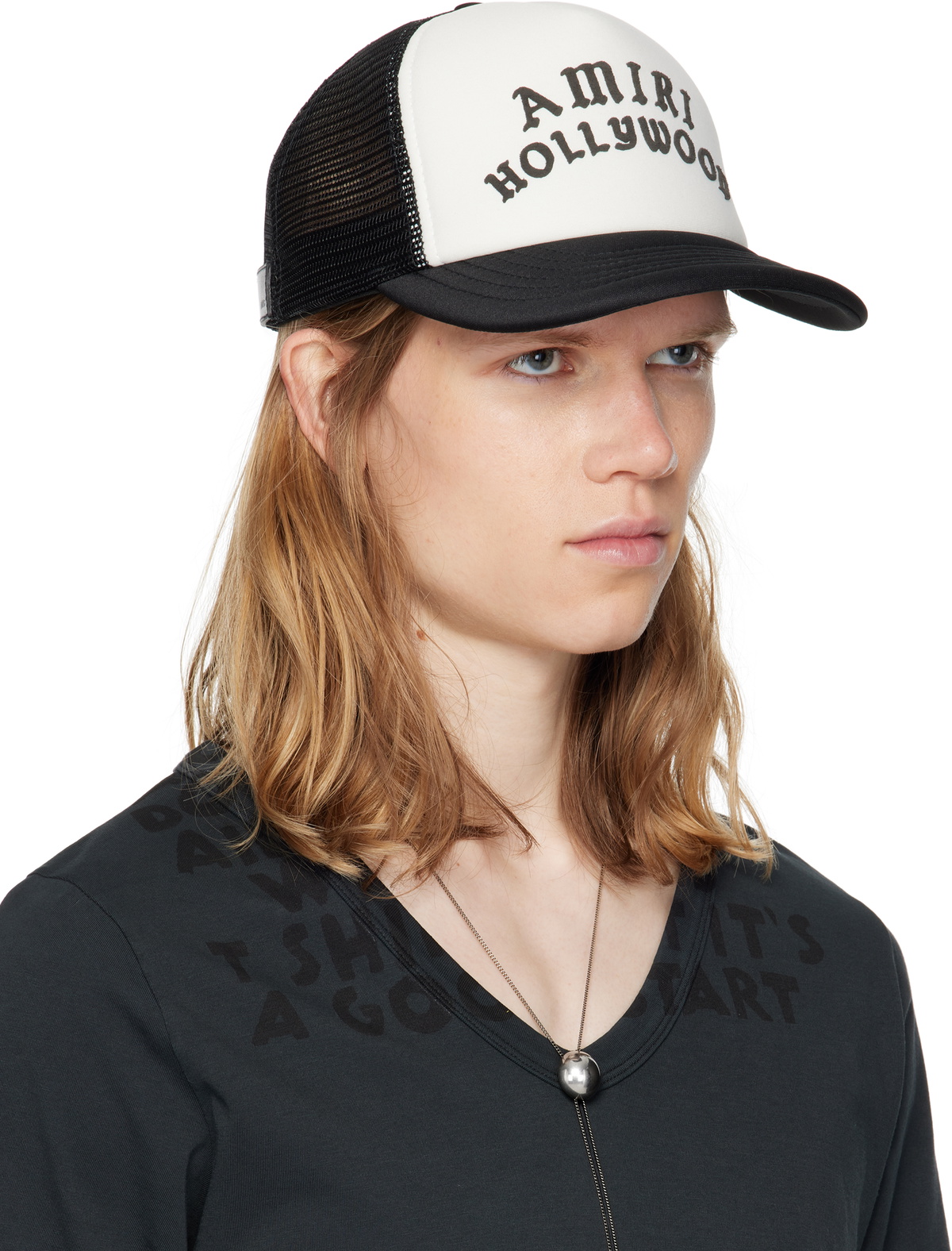 AMIRI Black & White 'AMIRI Hollywood' Trucker Cap Amiri