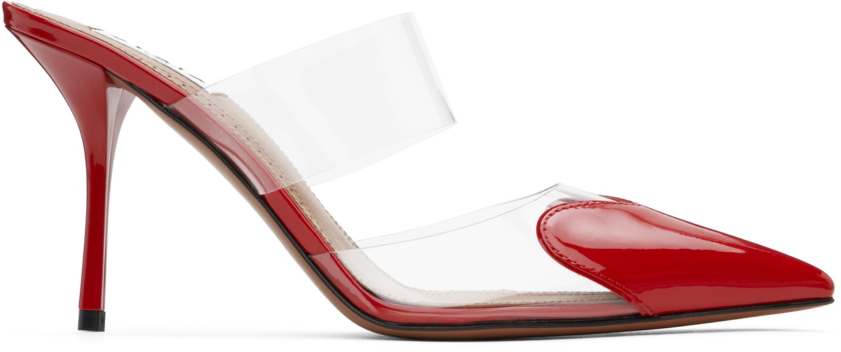 サンダル・ミュール Alaia Mule Le Coeur ALAÏA Le Cœur 90 PU and patent-leather point-toe mules | NET