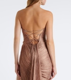 Maria Lucia Hohan Heidi pleated silk bustier gown