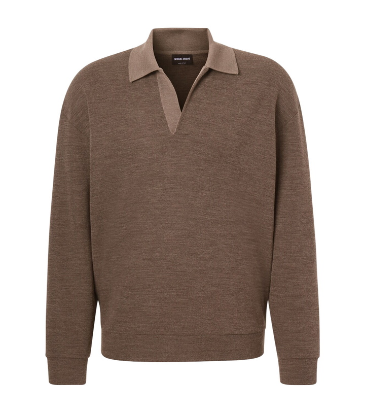 Photo: Giorgio Armani Virgin wool polo sweater