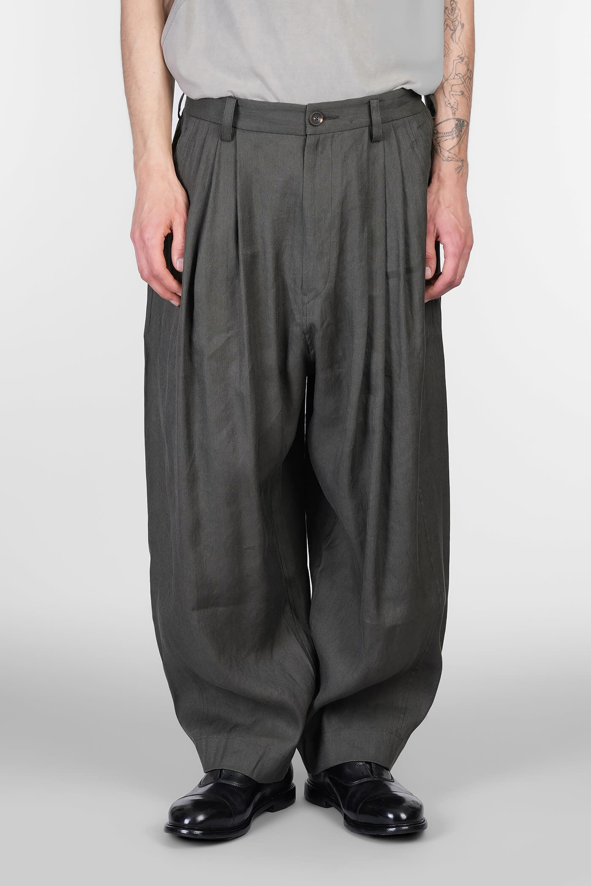 Ziggy Chen Pants In Green Chanvre