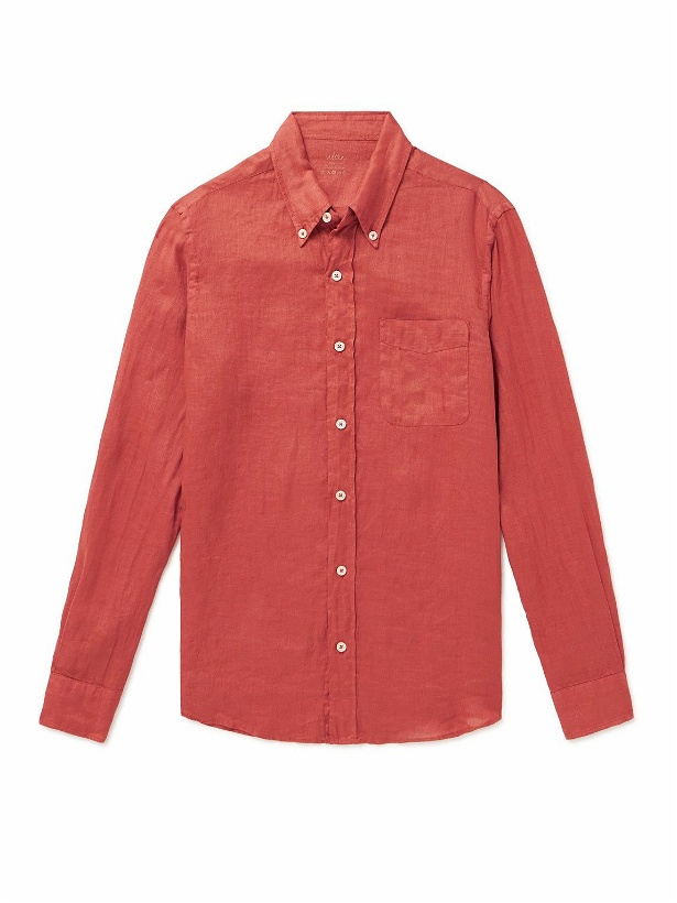 Photo: Altea - Ivy Button-Down Collar Linen Shirt - Red
