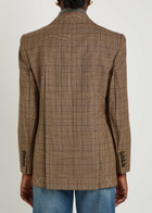 Chloe Checked Double-breasted Wool Blazer Brown