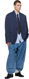 Hed Mayner Navy Shawl Blazer