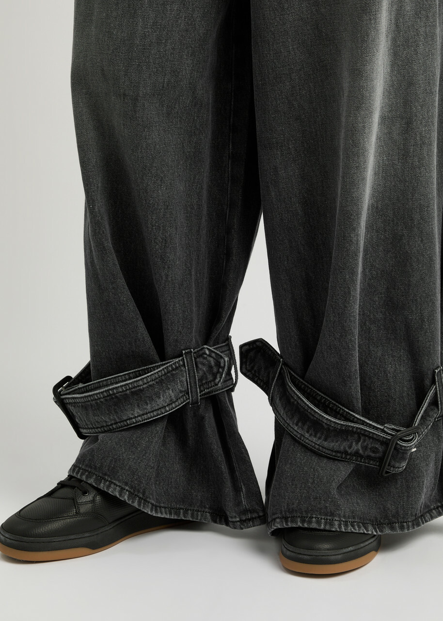 JW Anderson Buckled-cuff Wide-leg Jeans Grey JW Anderson