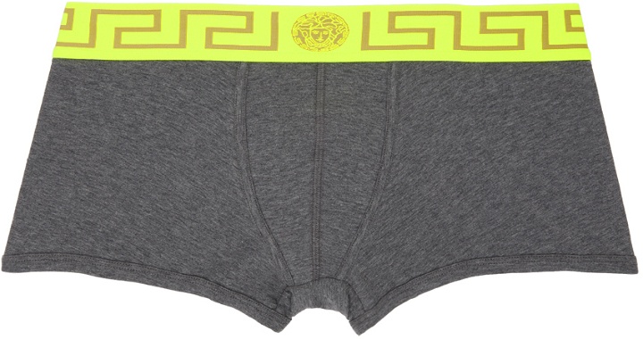Photo: Versace Underwear Gray Greca Border Boxer Briefs