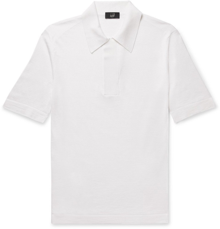 Photo: Dunhill - Merino Wool and Mulberry Silk-Blend Polo Shirt - Cream