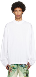 Dries Van Noten White Mock Neck Sweater