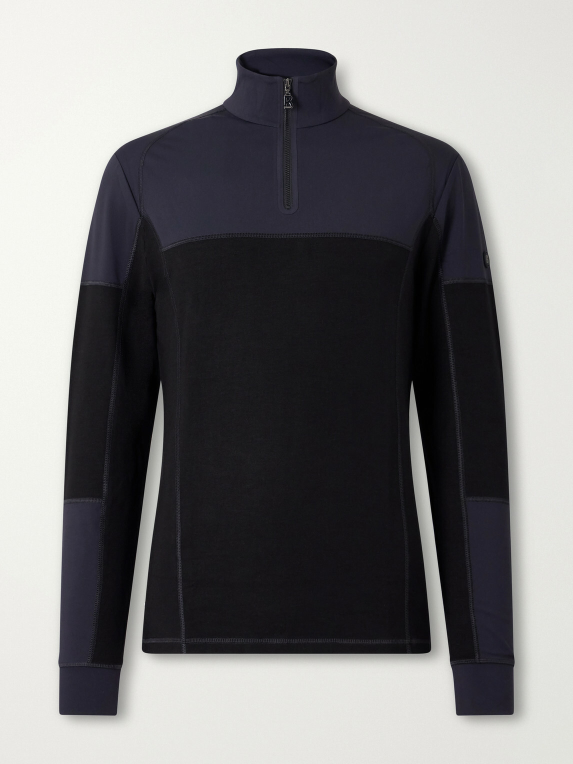 BOGNER - Marino Panelled Stretch-Jersey Half-Zip Ski Mid-Layer - Black
