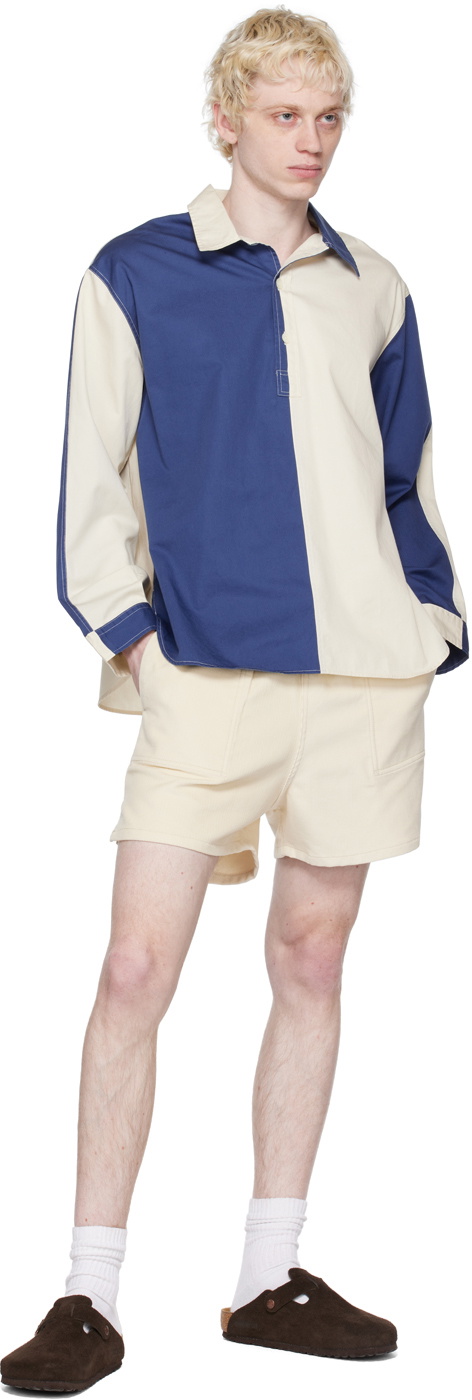 Haulier Blue & Off-White Athletic Polo