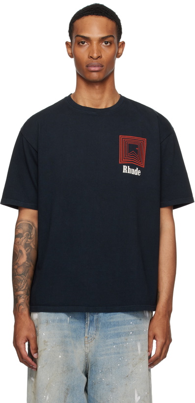 Photo: Rhude Black Chevron Logo Repeat T-shirt