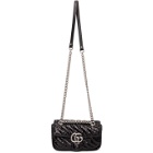 Gucci Black Sequin Mini GG Marmont Shoulder Bag