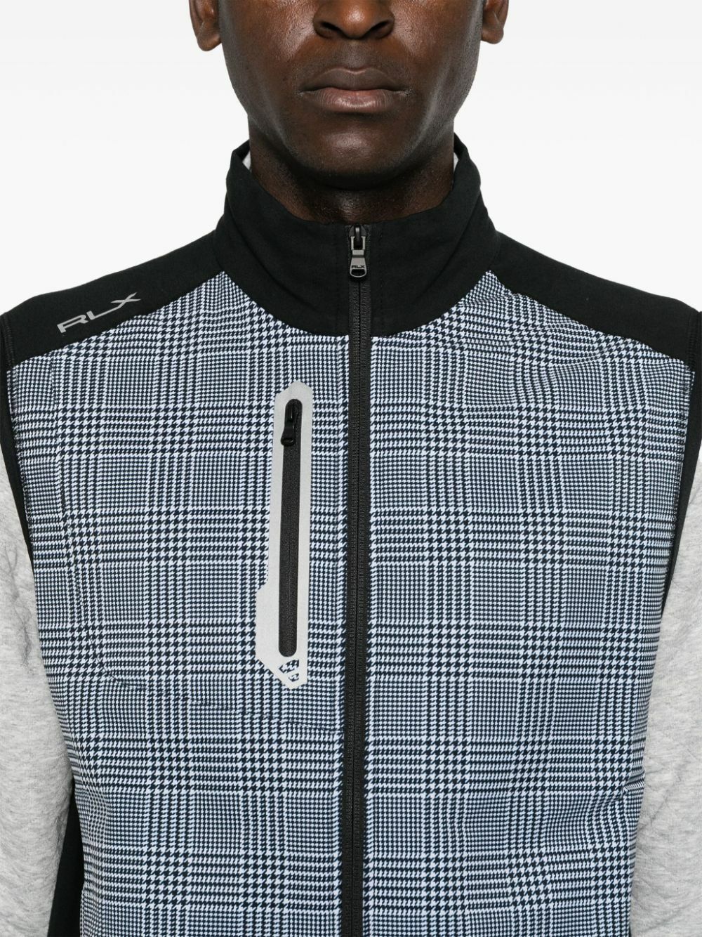 RLX Ralph Lauren Black Checked Panelled Gilet