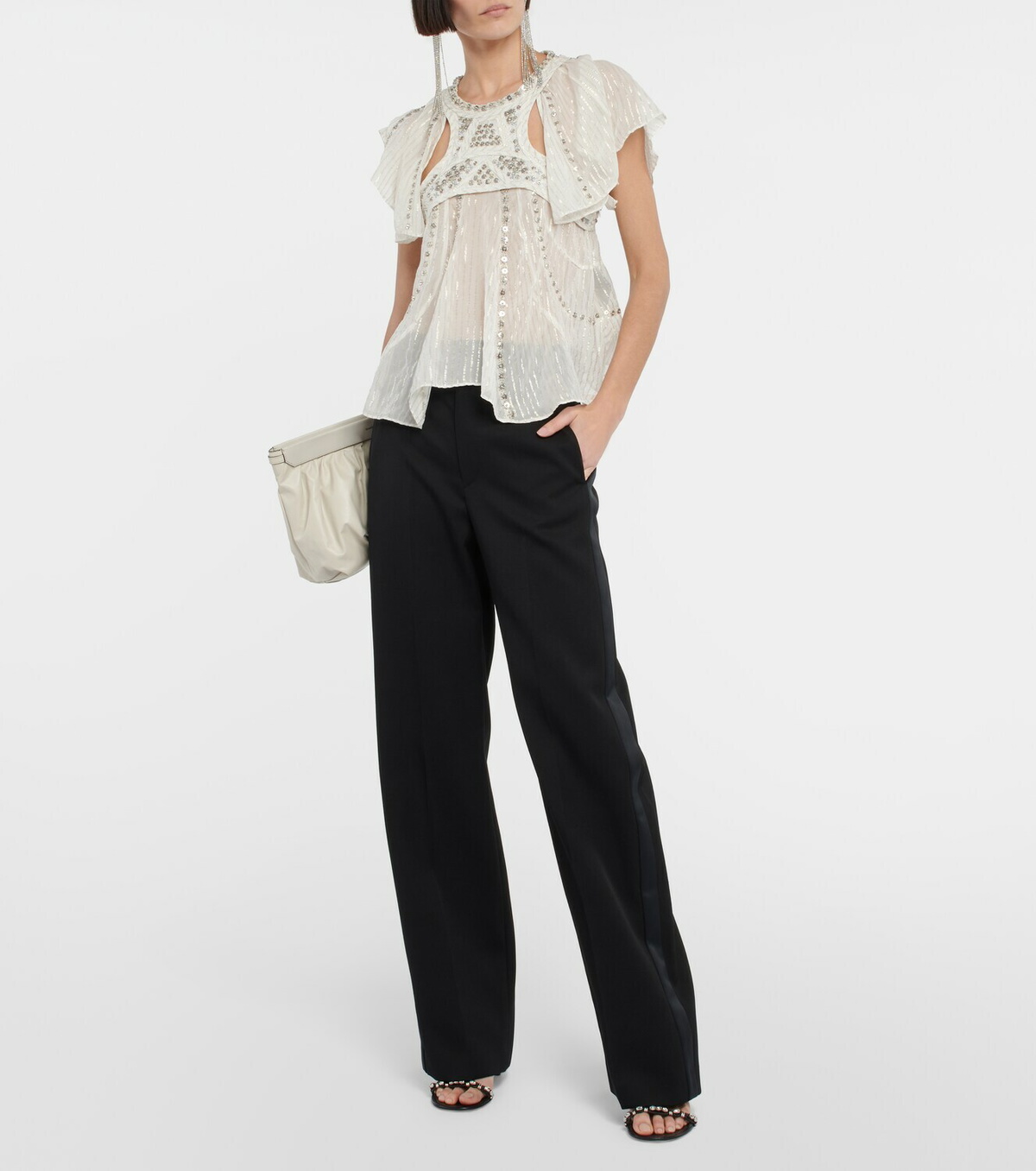 Isabel Marant Orna embroidered chiffon top