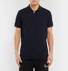 Moncler - Maglia Grosgrain-Trimmed Cotton-Piqué Polo Shirt - Midnight blue