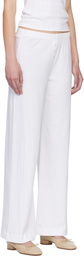 LESET White Pointelle Boxer Lounge Pants